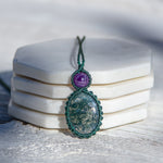 moss agate amethyst mystic duet necklace piece