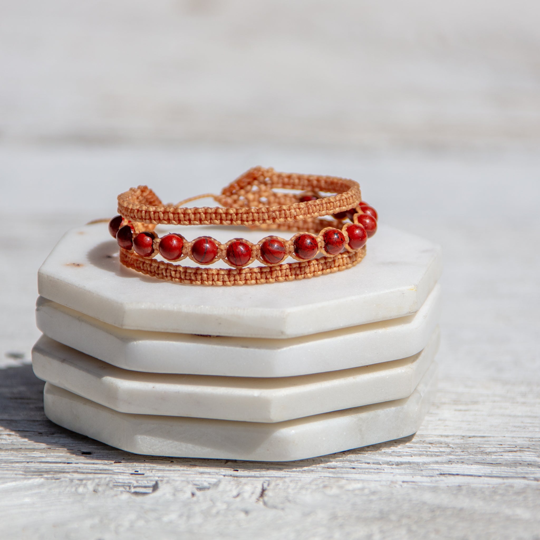 red jasper stone earthy embrace bracelet