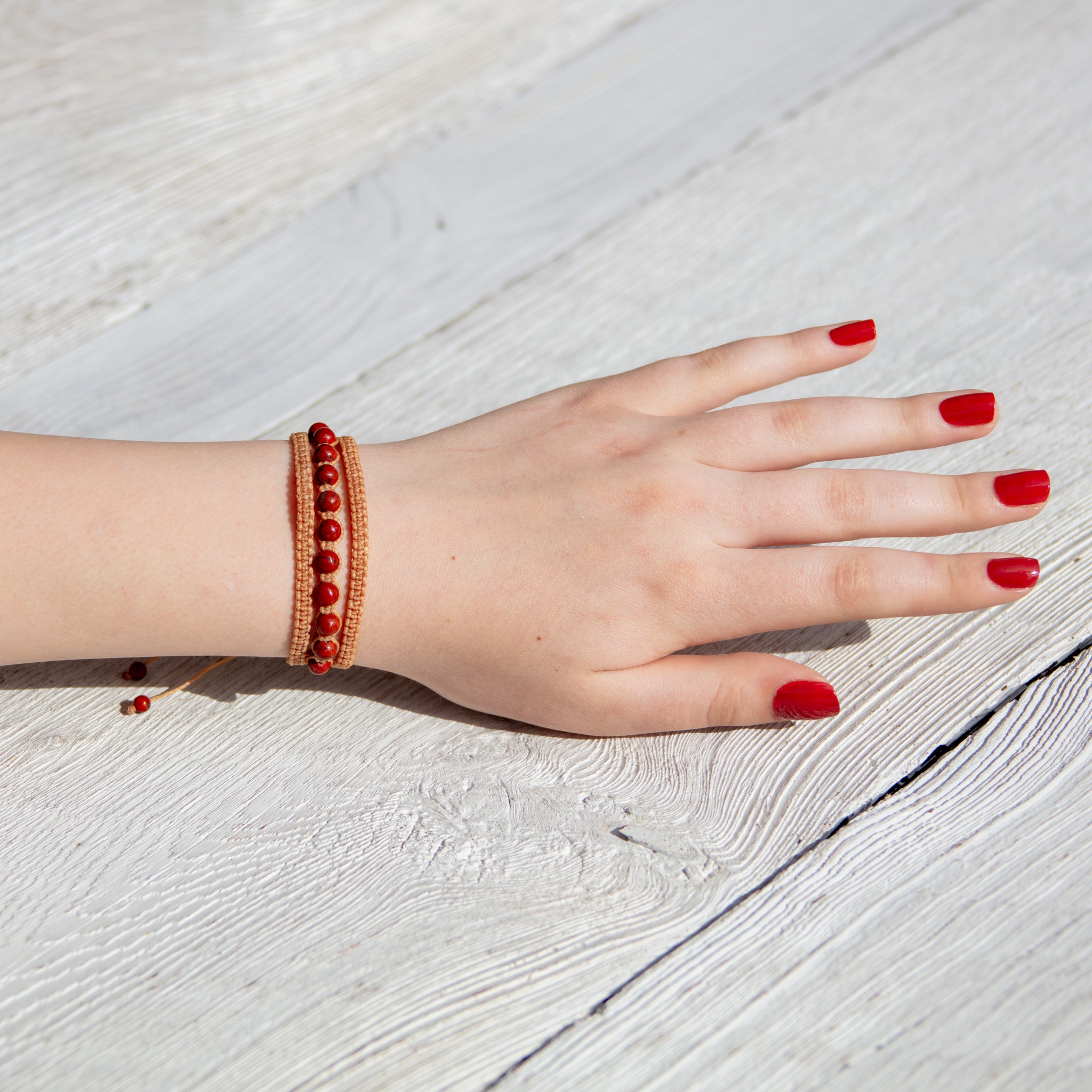 red jasper stone bracelet