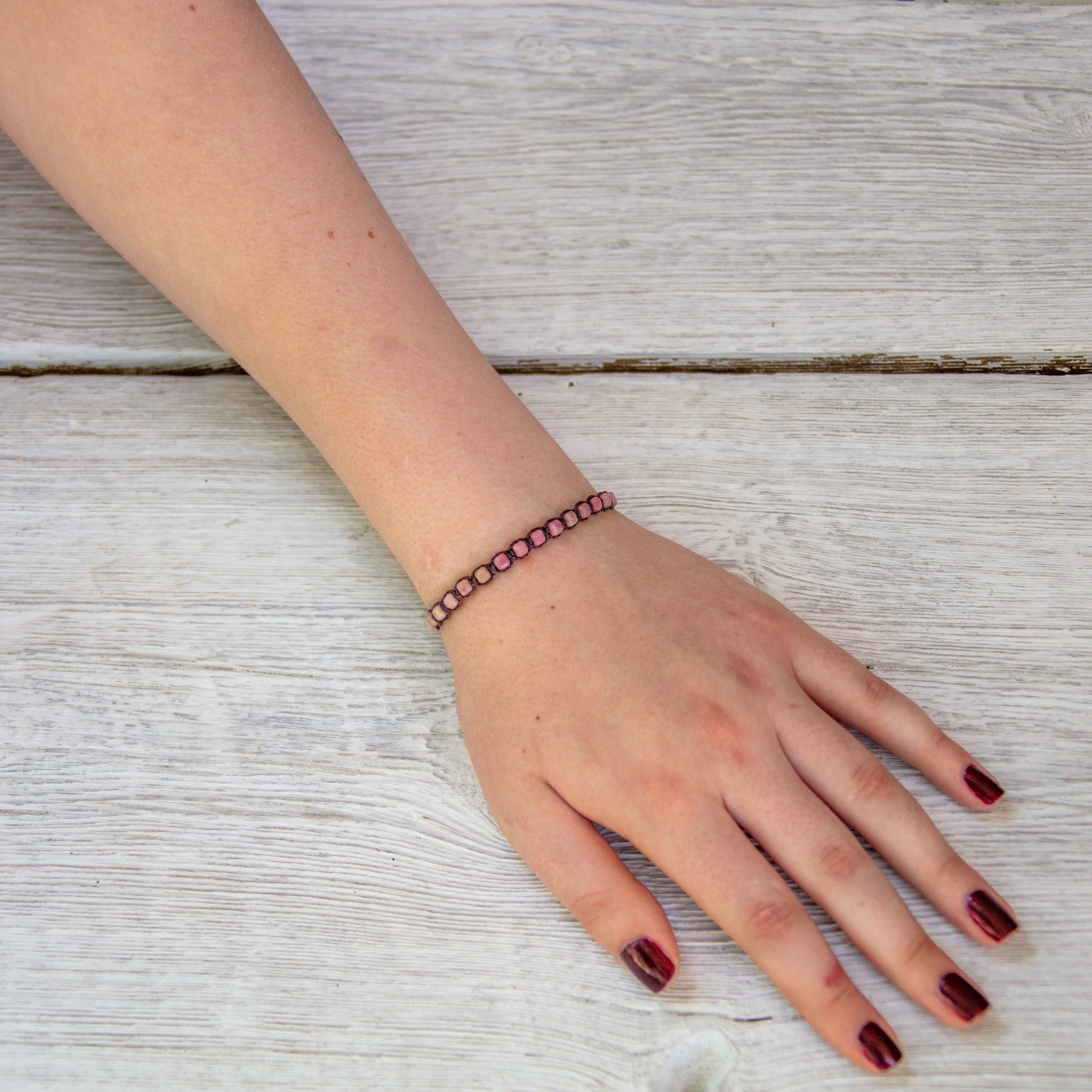 rhodonite beads bling bijou bracelet